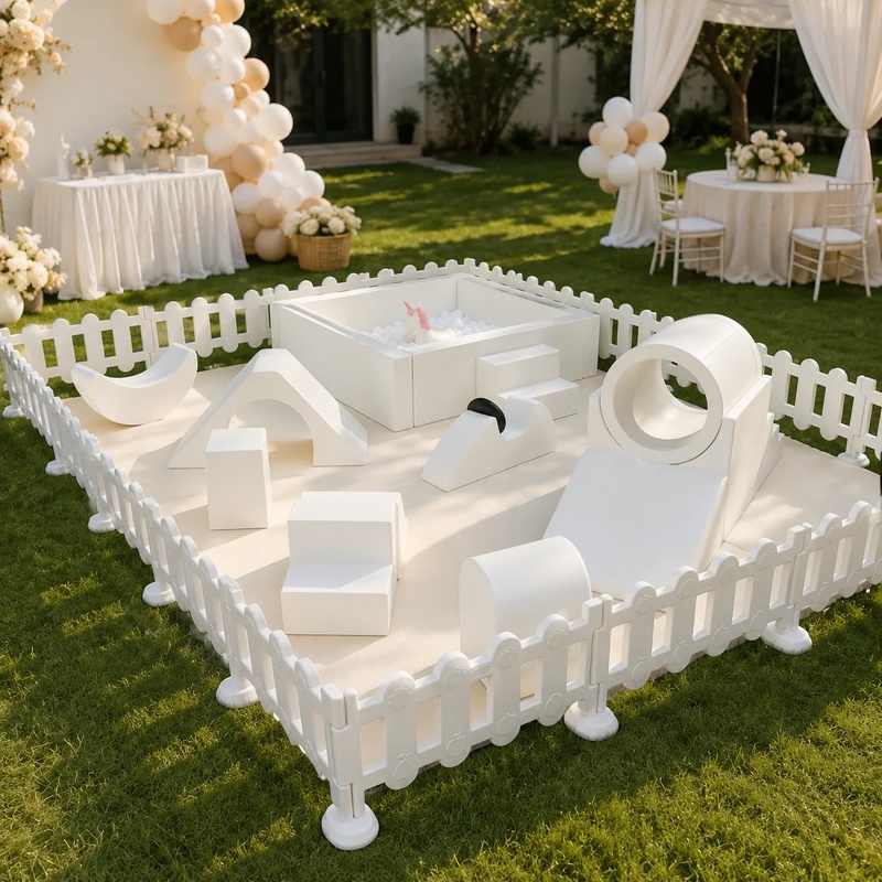 Kids Toys Rental - Classic White Grey Wooden Foam Soft