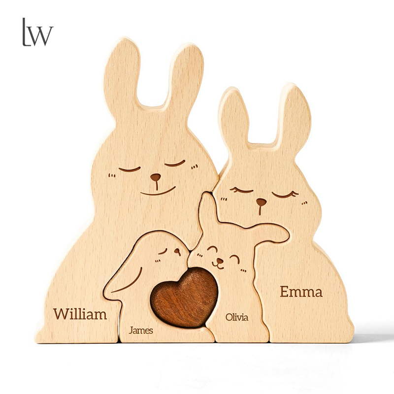 Wooden Bunny Family Puzzles Pe - Kids Toys Names review and price