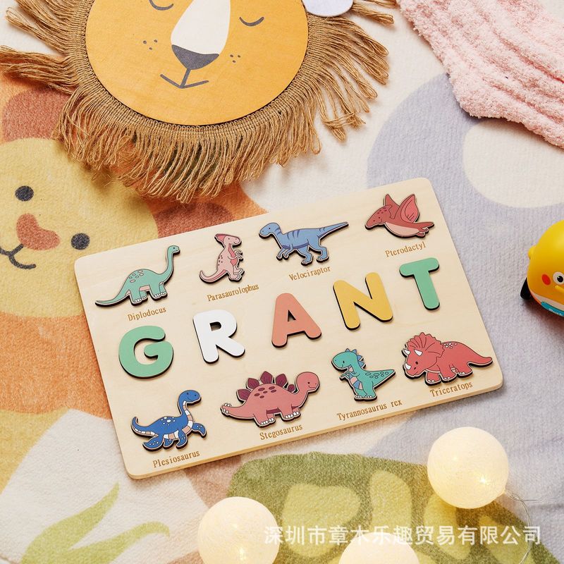 Wooden Dinosaur Name Puzzle Bo - Kids Toys Names review and price