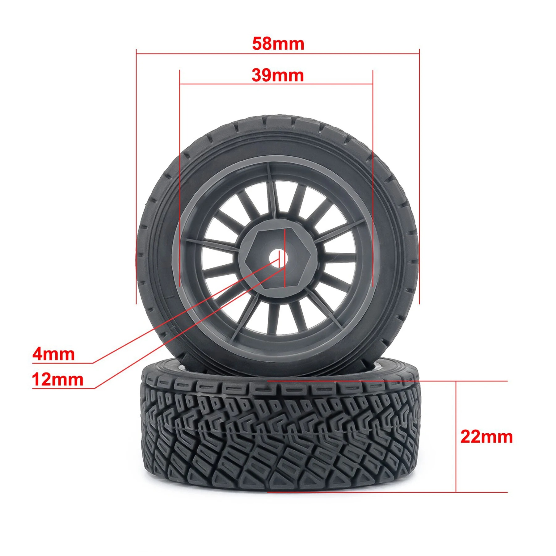 4Pcs 1/14 RC WRC Rally Tires w - Tamiya Model Rc Car review and price