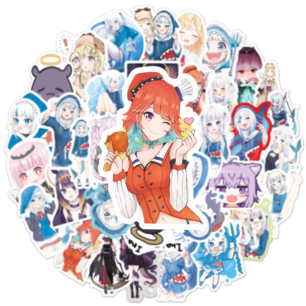 10/50PCS Gawr Gura Stickers Sh - Kids Toys Cartoon Images review and price