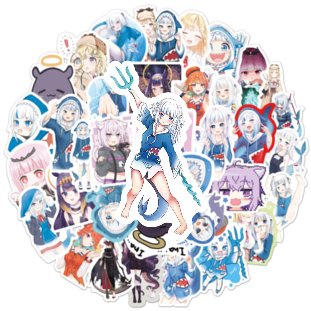 10/50PCS Gawr Gura Stickers Sh - Kids Toys Cartoon Images review and price