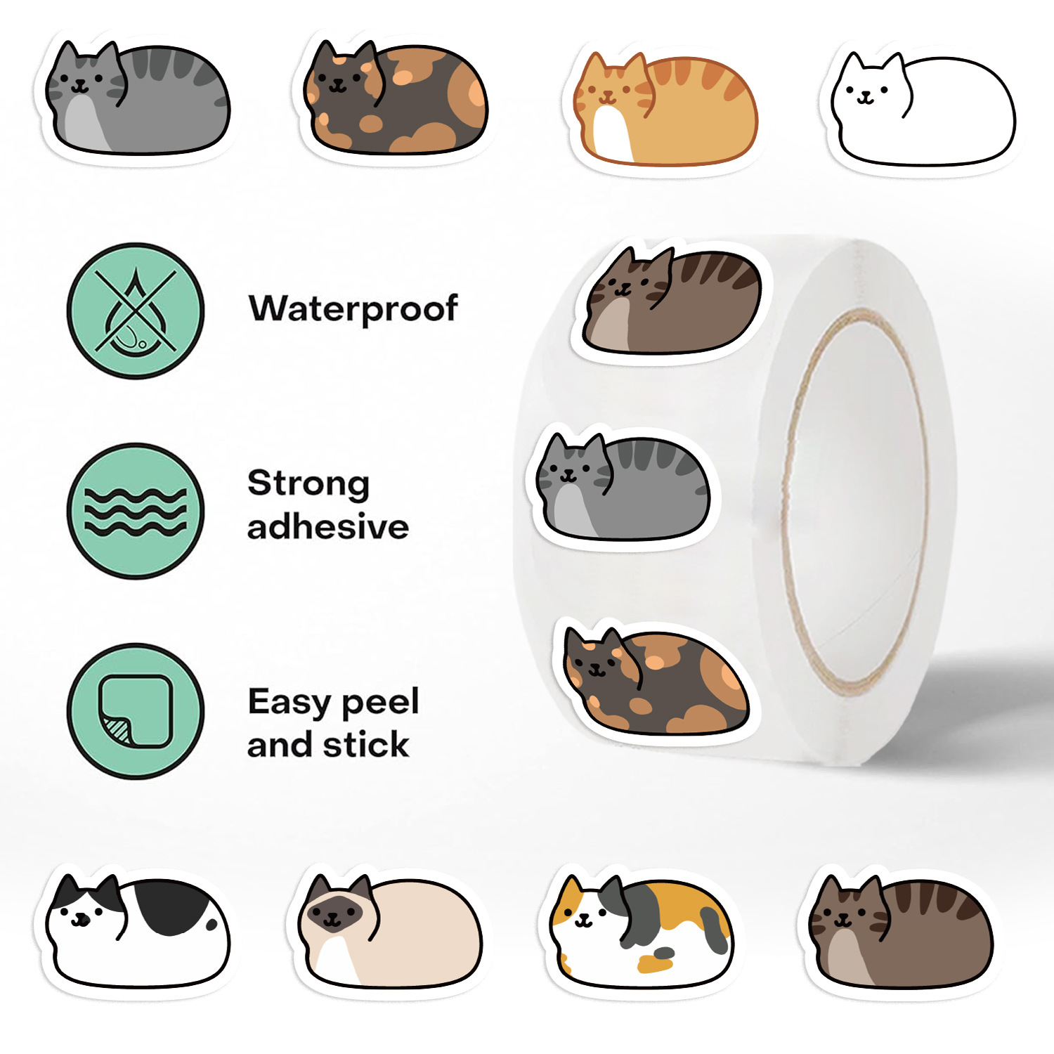 500PCS Cartoon Cat Stickers Dl - Kids Toys Names review and price