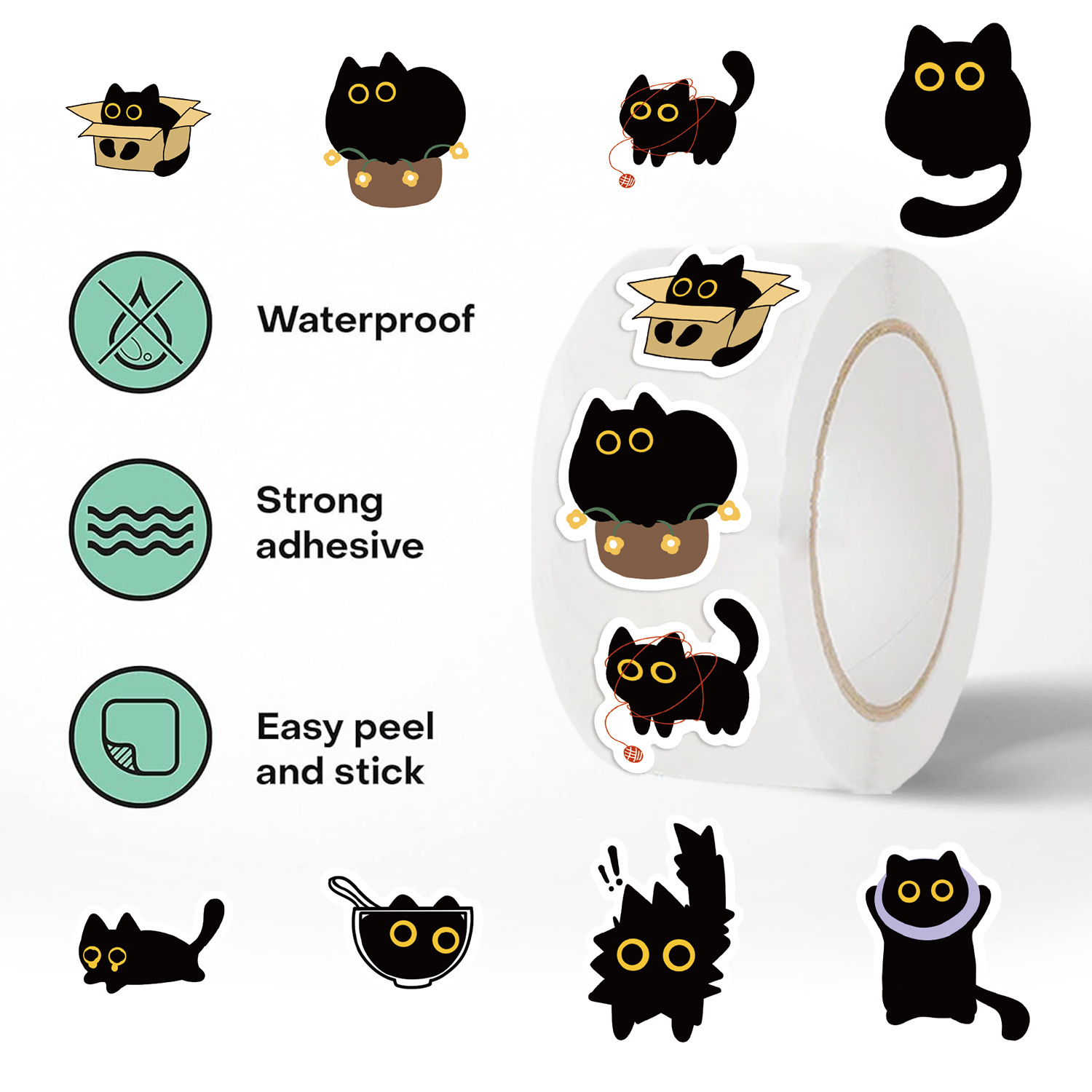 100-500Pcs Cartoon Cat Roll St - Kids Toys Names review and price