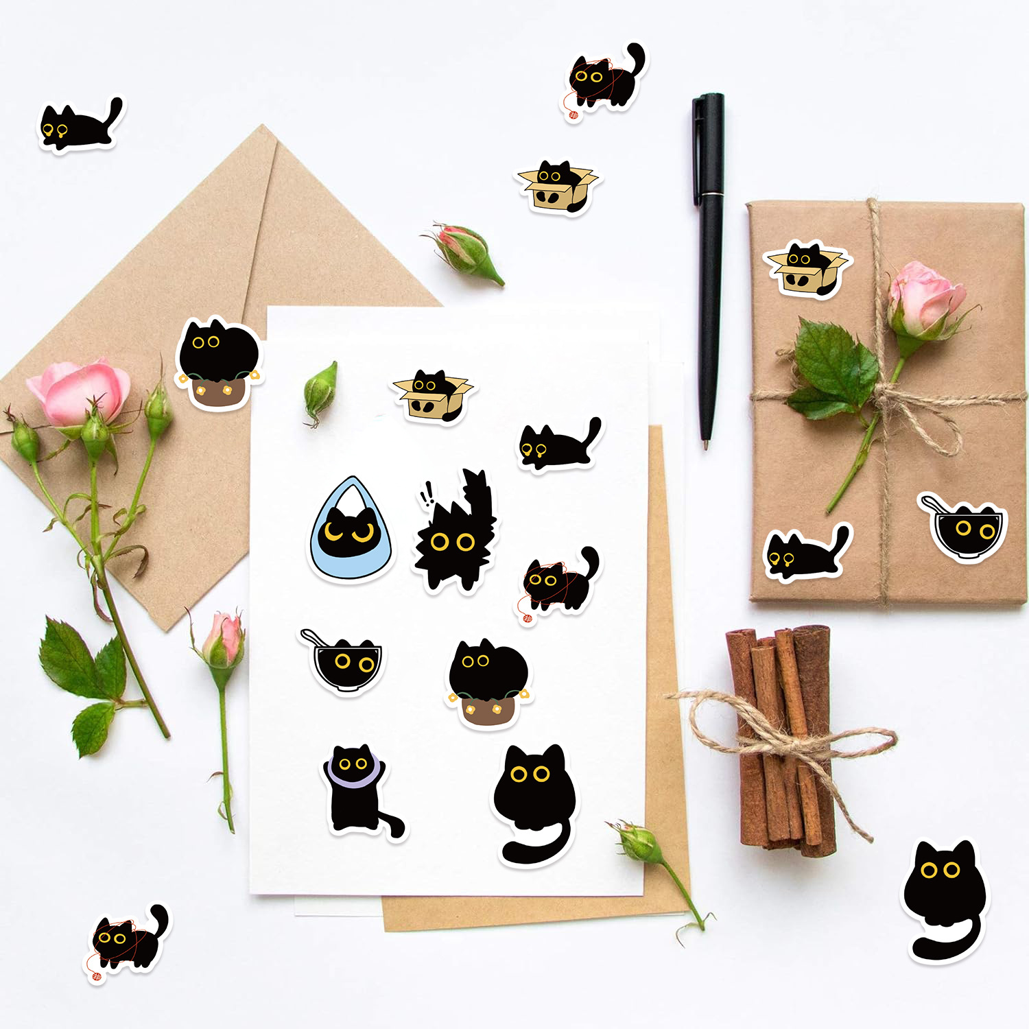 100-500Pcs Cartoon Cat Roll St - Kids Toys Names review and price