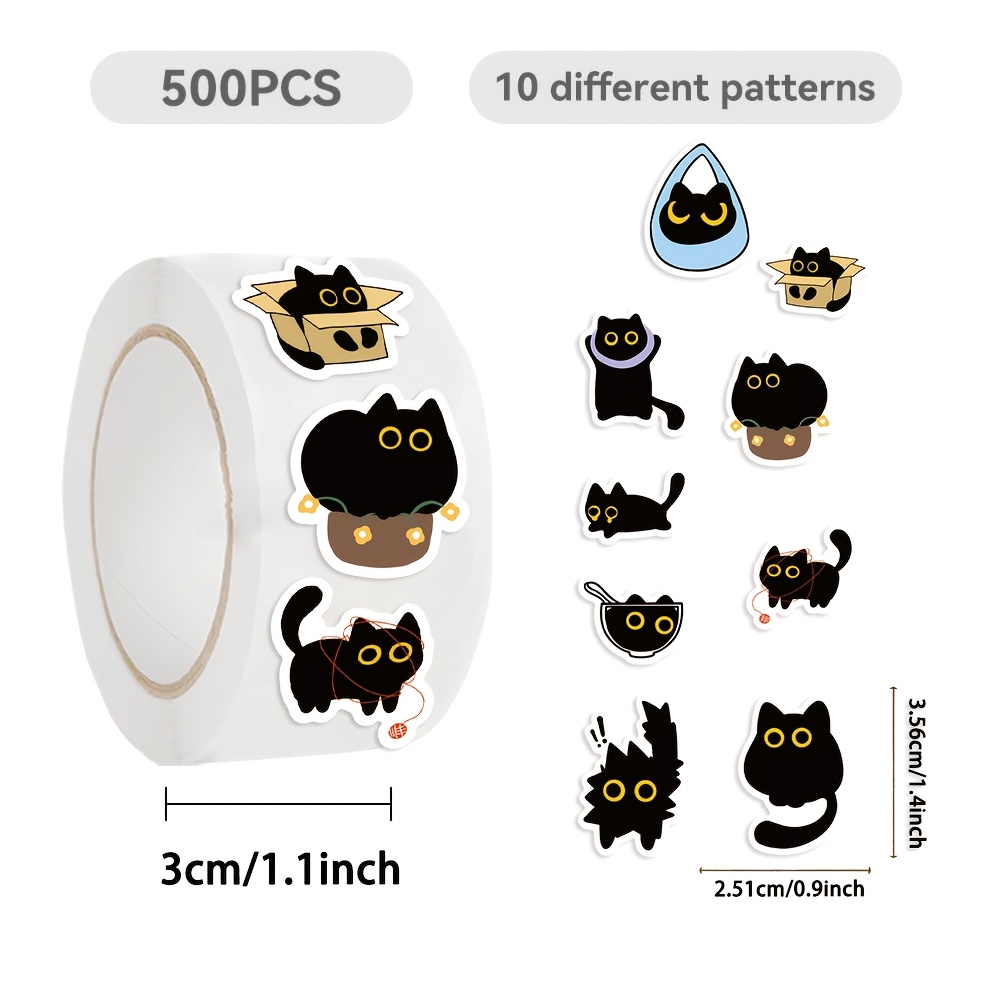 500Pcs Cartoon Cat Roll Sticke - Kids Toys Names review and price