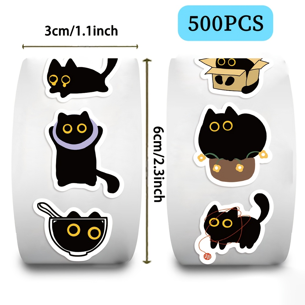 500Pcs Cartoon Cat Roll Sticke - Kids Toys Names review and price